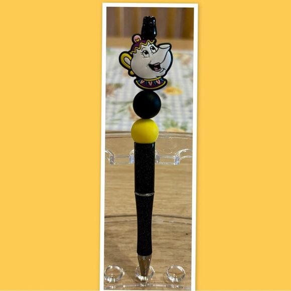 Disney Inspired Beauty And The Beast Beaded Pen (Mrs. Potts) - Picture 1 of 2